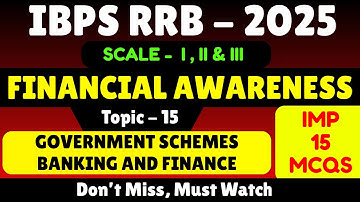 Government Schemes | Financial Awareness 2025 | IBPS RRB Scale 1, 2 & 3 | IBPS RRB GBO PDF Notes