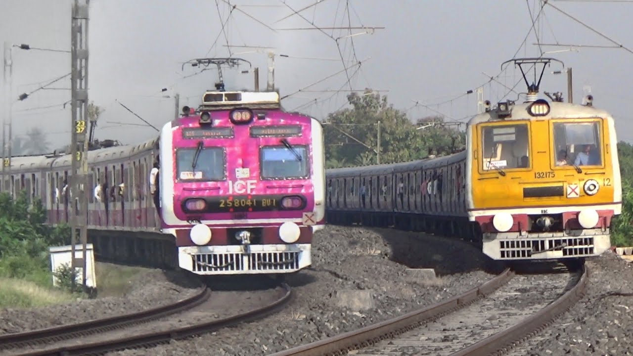 Beautiful EMU Local Trains at 90° Huge Curve | PINK Medha EMU+Aerodynamic EMU+Conventional EMU | IR