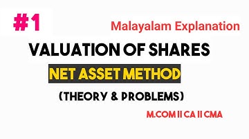 Valuation of Shares || Net Asset Method || Theory & Problems