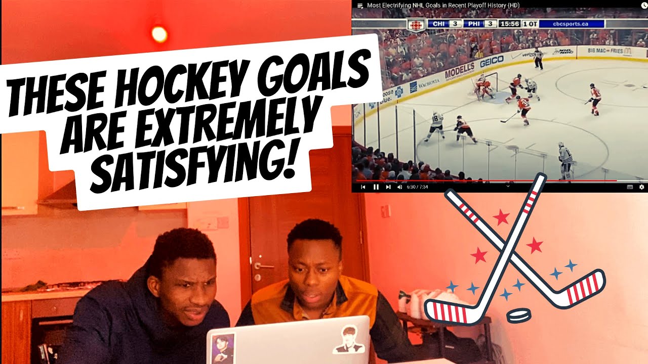 FOOTBALL FANS reacts to "Most Electrifying NHL Goals in Recent Playoff History (HD)" YouTube