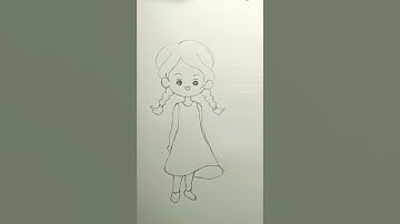 Doll Drawing Step by step || Easy doll drawing || Cute Doll Drawing # cute #doll #drawing #shorts
