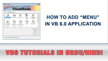 VB6 Tutorial In Urdu - How to add Menu in Visual Basic 6 Application