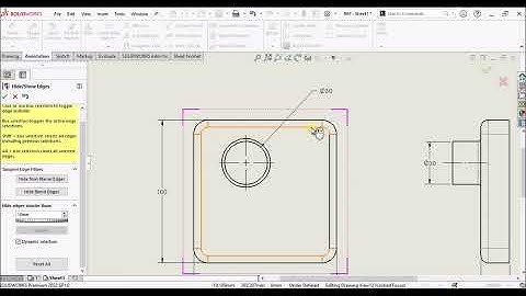 How to Hide Or Show Edges in SolidWorks - Drawing