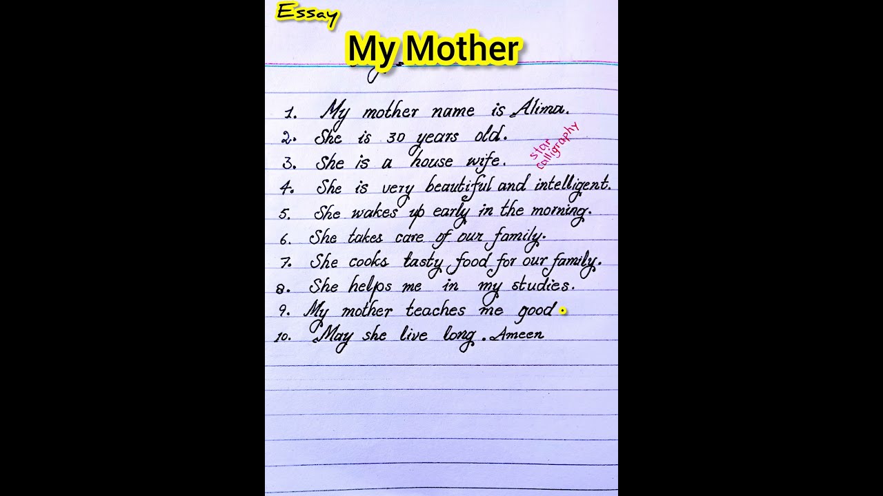 How To Write Essay On Mother In English My