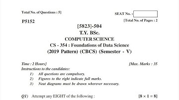 tybsc sem 5 foundations of data science 2022 question paper/sppu previous year question paper 2022