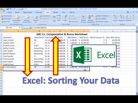 Excel How-To: Sorting Your Data - YouTube