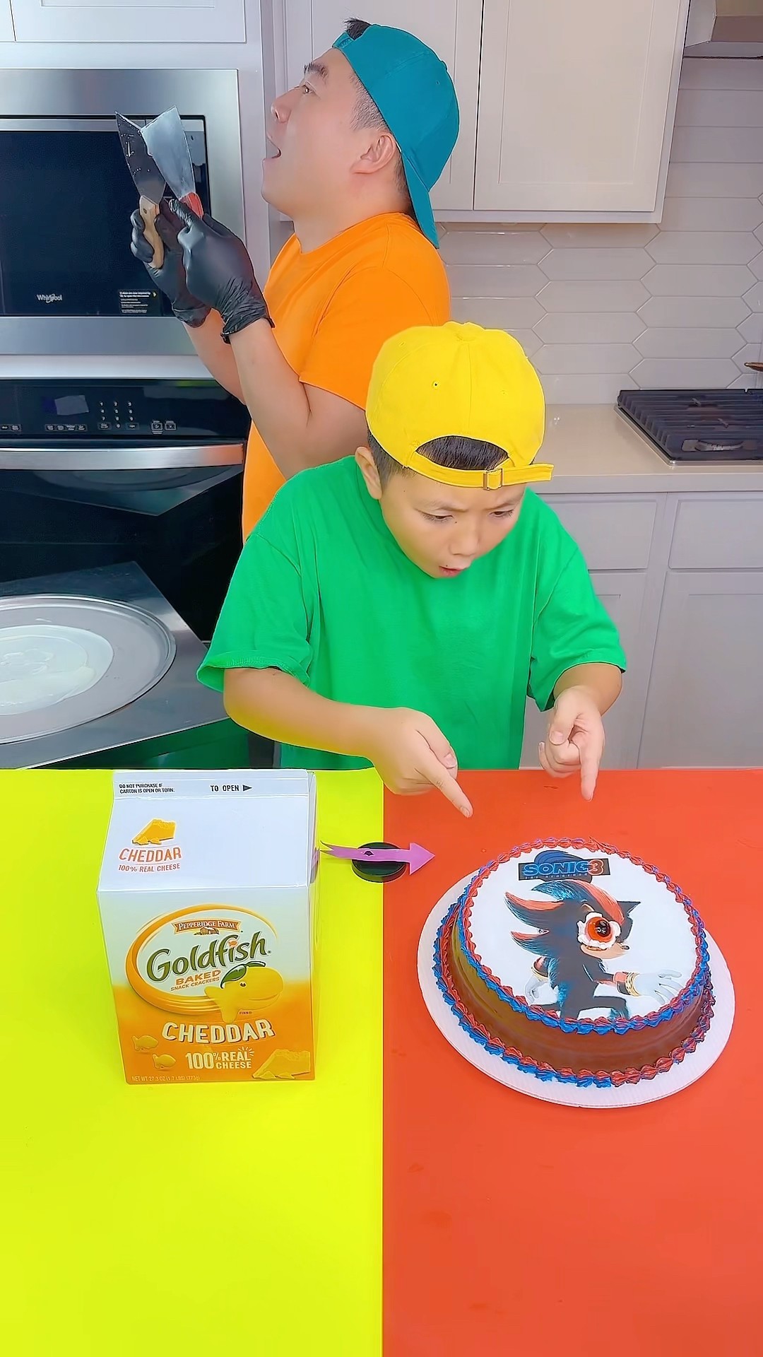 Sonic cake vs ketchup ice cream challenge!? #sonic3 #funny by Ethan Funny Family
