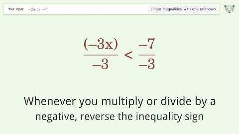 Solving Linear Inequalities: -3x is Greater Than  -7