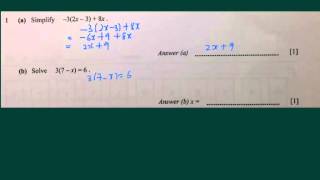 Math N(A) Level Nov 2011 P1 Q1