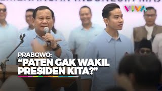 Prabowo Sentil 'Konflik' Usia Gibran di Depan Ribuan Orang