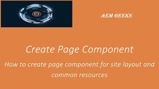 AEM Tutorial #8 | site page component | Create page component in AEM