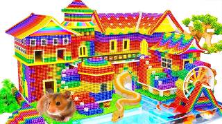 DIY- Build Multi Waterfall Villa House Has Pool Fish Pond For Hamster With Magnetic Balls Satisfying
