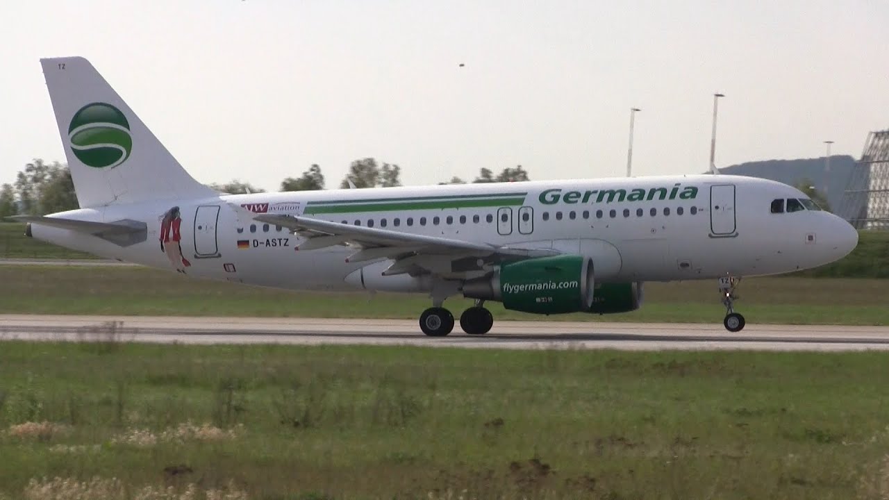 Germania ► Airbus A319-100 ► Takeoff ✈ Hamburg Finkenwerder Airport