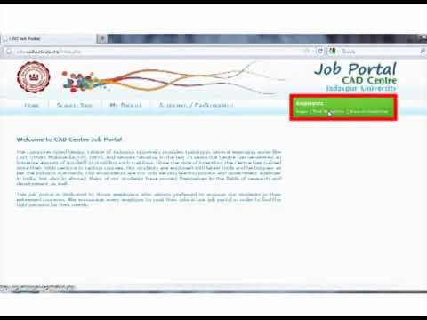 Jadavpur University CAD Centre Job Portal Demo