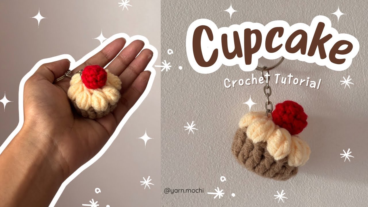 Crochet 'Cupcake' Keychain Tutorial || yarnmochi