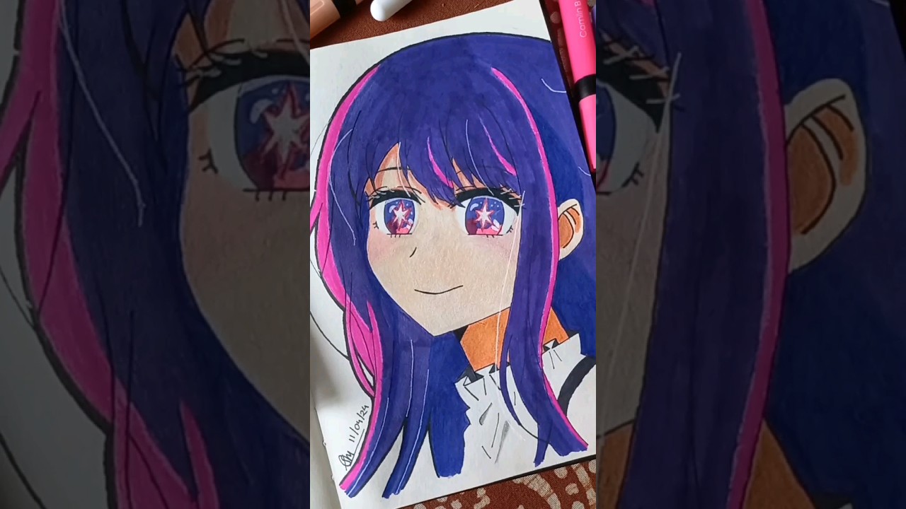 [Time Lapse] Ai Hoshino Painting #yoasobiアイドル #アニメ #oshinoko #ai #プロセカ #oshinokoai #art