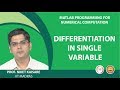 Differentiation in Single Variable using MATLAB