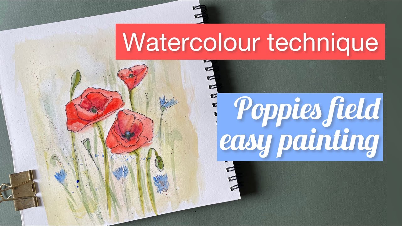 DIY How to paint poppies. Beginner can do YouTube