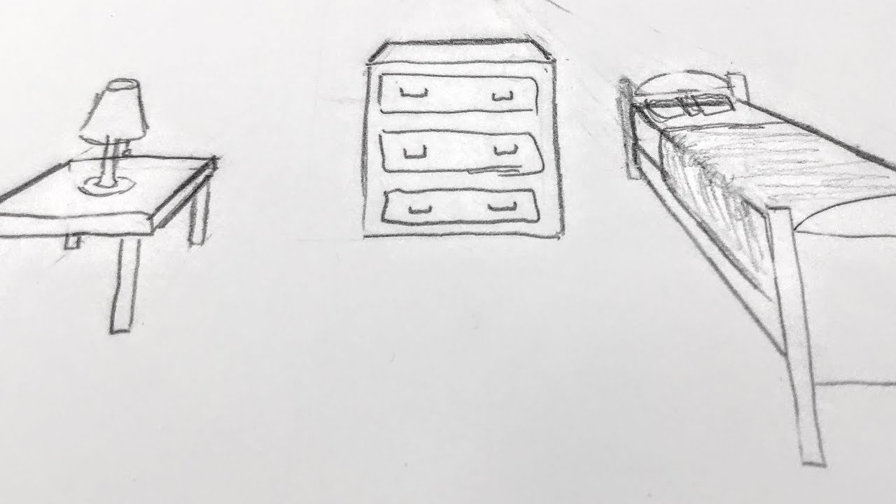 Bed Table And Dresser How To Draw A Room In One Point
