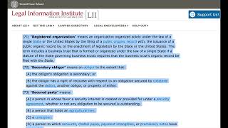 U.C.C. - ARTICLE 9 - SECURED TRANSACTIONS Subpart 1 Definitions Continued