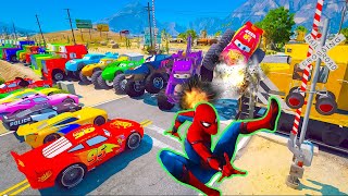 GTA V FNAF and POPPY PLAYTIME CHAPTER 3 in the Epic New Stunt Race For MCQUEEN CARS by Trevor #001 by Super Cars Cartoon 15,095 views 1 month ago 1 hour, 9 minutes