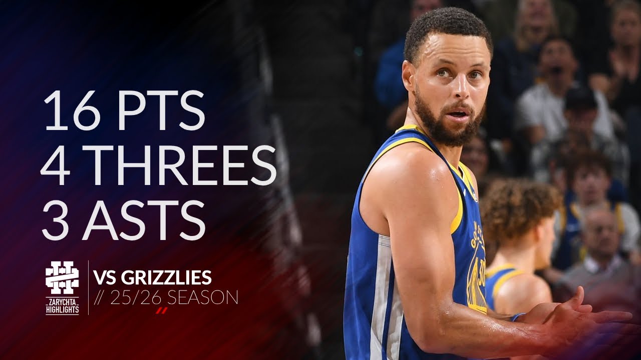 Стивен Карри 16 очков, 4 трёхочковых и 3 передачи против «Гризлис», сезон 25/26