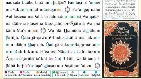 ختمة من مصحف التجويد باللغة الألمانية الصفحة رقم 159