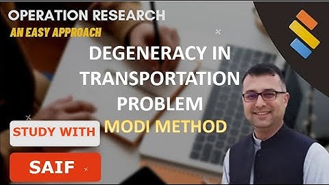 Degeneracy in Transportation Problem||UV Method||Modi Method||Operations research
