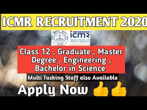 ICMR RECRUITMENT 2020 - Multi Tasking Staff ? ||Must Watch |||