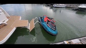 THE Dinghy Davit - Putting the Jetski in the water