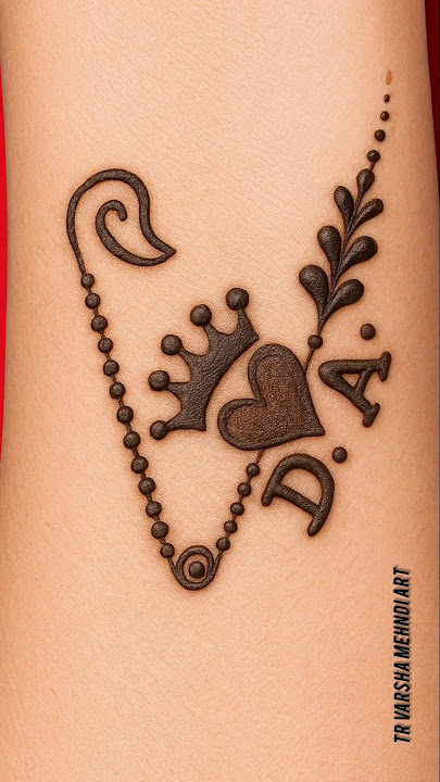 safety pin mehndi trick🤩😱// D❤️A Love tattoo mehndi trick #shorts #youtubeshorts #viral