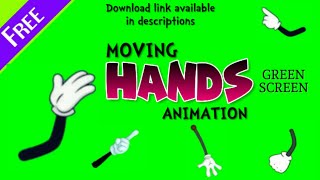 Animated Moving Hands Green screen Animation video hand vector for making cartoon character