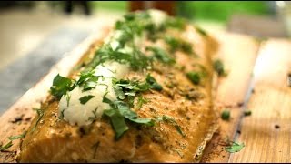Филе лосося подкопченое на кедровых дощечках Филе лосося подкопченое на кедровых дощечках