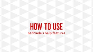 How to use nabtrade's help features