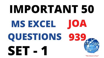 MS EXCEL IMPORTANT 50 QUESTION (HELP FUL FOR JOA 939) #hpsscpaper #hpssc #hppaper #joa #joa939