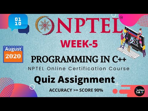 NPTEL Programming in C++ Week 5 Quiz Assignment Solutions || August 2020 || Swayam