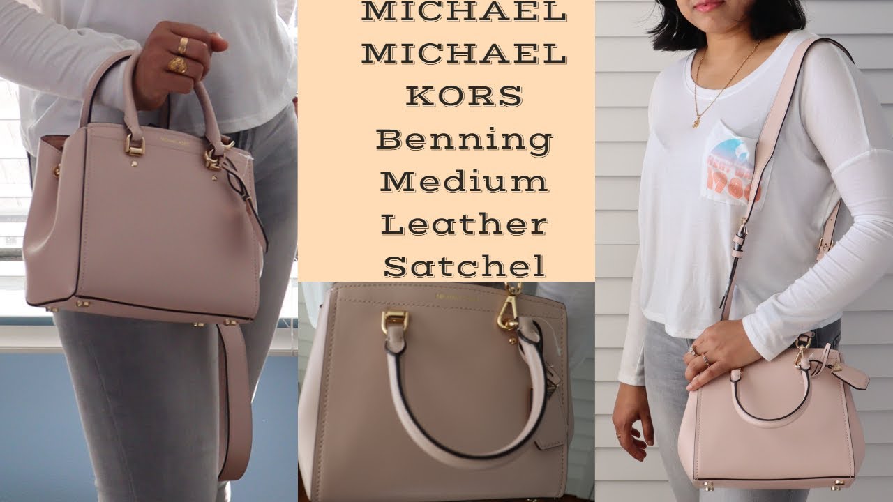 michael kors benning medium perforated leather satchel