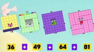 NUMBERBLOCKS FOUR SQUARE NUMBERS ADDITION | LEARN TO COUNT | NUMBERBLOCKS ADDITION 