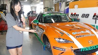 女性レーサーと、ピットから「スーパー耐久」の裏側を観戦♪(^-^)/ @村上モータース
