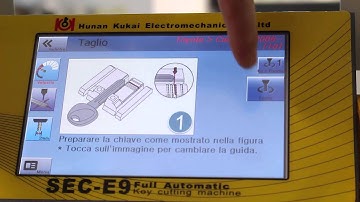 SEC E9 Automatic Key Cutting Machine --- How to cut a Toyota Camry TOY43 key (Italian language)