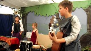 Children Medieval Band playing Rammstein cover to the Faire Queen!