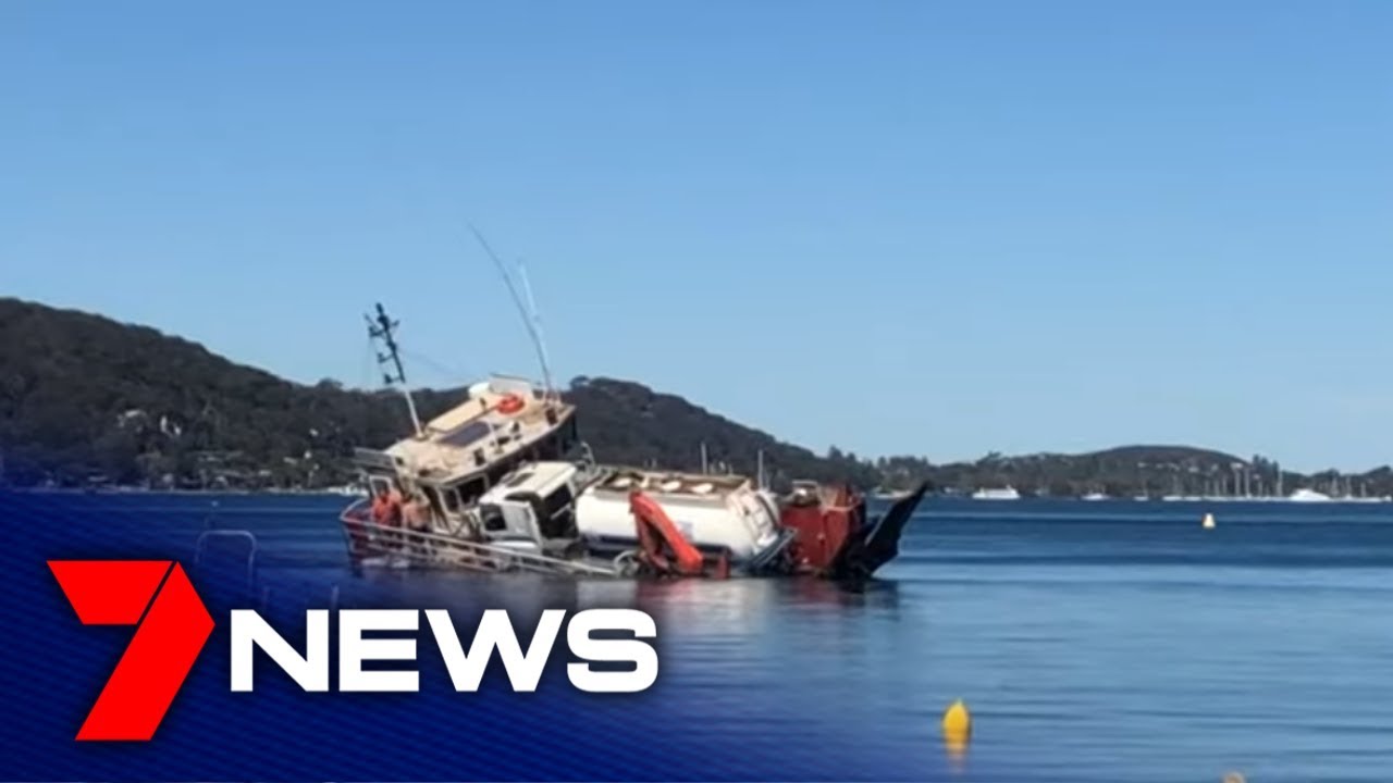 Pittwater Barge Carrying A Truck Overturns 7news