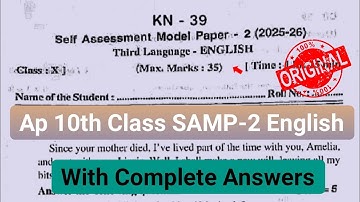 💯10th English fa2 question paper 2025 with answers|Ap 10th class Samp 2 english paper 2025