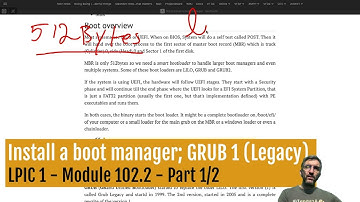 LPIC1 - 014 - 102.2 - Install a boot loader - Part 1/2 - Grub Legacy
