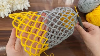 Wow !! SUPER IDEA !!Very nice easy, very useful crochet ,mesh bag✔ sell and give as a gift.