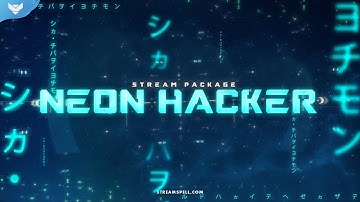 StreamSpell | Neon Hacker Stream Package │ Twitch Overlays for OBS Studio, Streamlabs