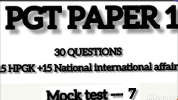 HPPSC PGT PAPER 1 REVISION 30 QUESTIONS || mock test -7 ||#pgt #hptet #hpgkmcq