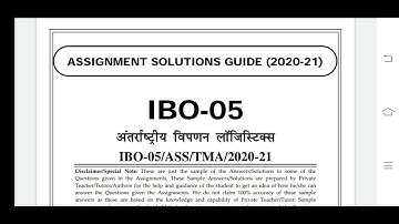 IBO 05 Ignou Solved Assignment 2020-21