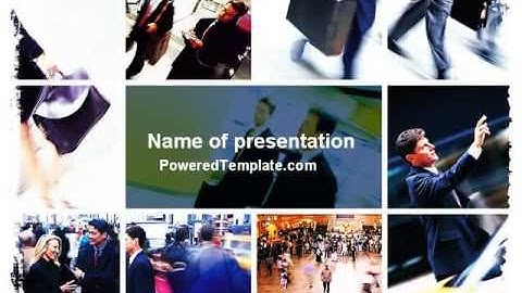 Movement In Business Center PowerPoint Template by PoweredTemplate.com