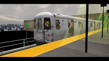 openbve late night run: R46 {N} express ditmars BLVD-Astoria to coney island-stillwell ave